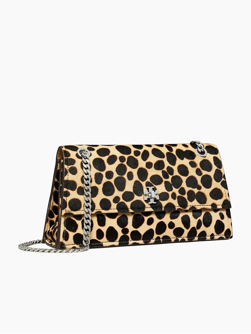 Tory Burch Kira Leopard-Print Calf Hair Crossbody Bag- Tan/Black